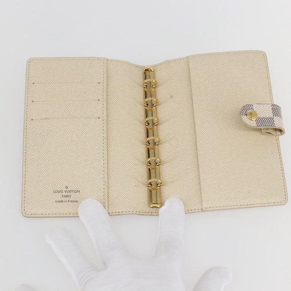 LOUIS VUITTON Damier Azur Agenda PM Day Planner Cover R20706 LV Auth 156116V