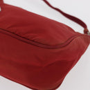 PRADA Accessory Pouch Nylon Red Silver Auth 156117-11