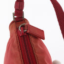 PRADA Accessory Pouch Nylon Red Silver Auth 156117-15