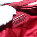 PRADA Accessory Pouch Nylon Red Silver Auth 156117-16
