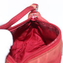 PRADA Accessory Pouch Nylon Red Silver Auth 156117-18