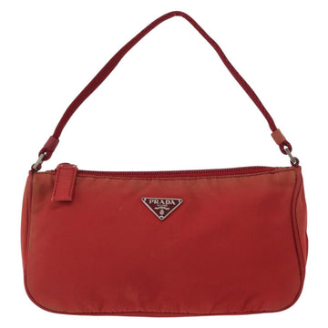 PRADA Accessory Pouch Nylon Red Silver Auth 156117 - 0