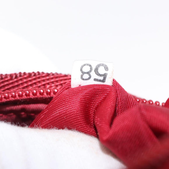 PRADA Accessory Pouch Nylon Red Silver Auth 156117