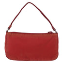 PRADA Accessory Pouch Nylon Red Silver Auth 156117-3