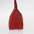 PRADA Accessory Pouch Nylon Red Silver Auth 156117-5