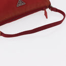 PRADA Accessory Pouch Nylon Red Silver Auth 156117-7