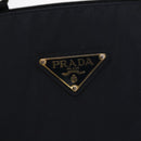 PRADA Hand Bag Nylon Navy Gold Auth 156119-14