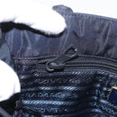 PRADA Hand Bag Nylon Navy Gold Auth 156119-22