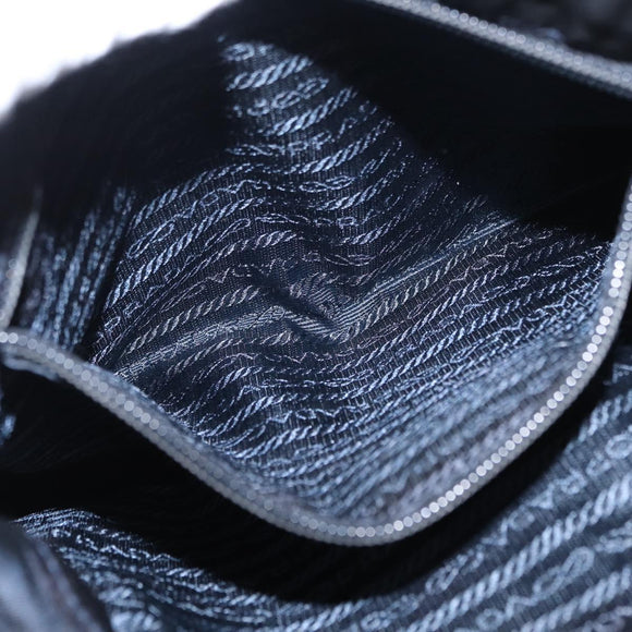 PRADA Hand Bag Nylon Navy Gold Auth 156119