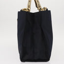 PRADA Hand Bag Nylon Navy Gold Auth 156119-3