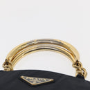 PRADA Hand Bag Nylon Navy Gold Auth 156119-8