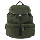 PRADA Backpack Nylon Khaki Silver Auth 156120-13