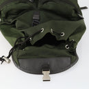PRADA Backpack Nylon Khaki Silver Auth 156120-10