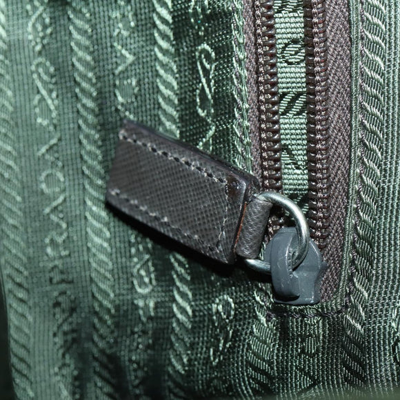 PRADA Backpack Nylon Khaki Silver Auth 156120