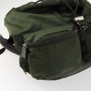 PRADA Backpack Nylon Khaki Silver Auth 156120-28