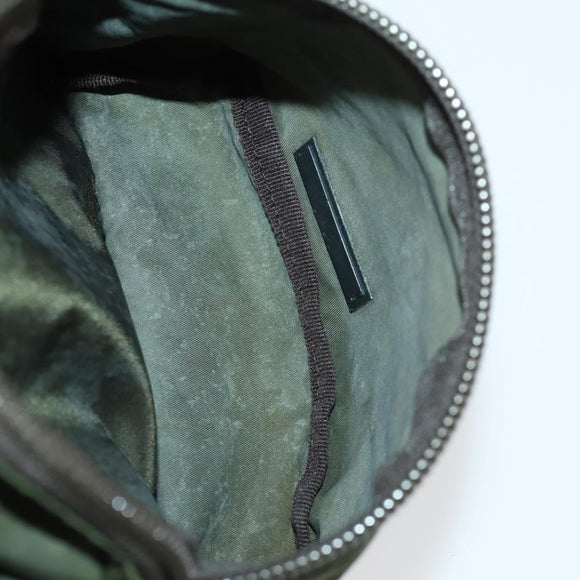 PRADA Backpack Nylon Khaki Silver Auth 156120