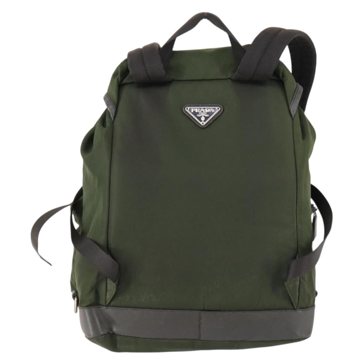 PRADA Backpack Nylon Khaki Silver Auth 156120 | Brand Street  display picture 1