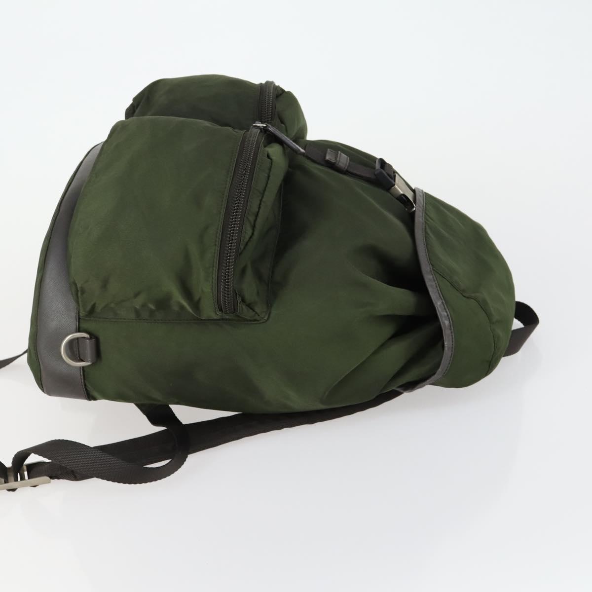 PRADA Backpack Nylon Khaki Silver Auth 156120 | Brand Street  display picture 2
