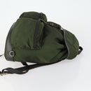 PRADA Backpack Nylon Khaki Silver Auth 156120-3