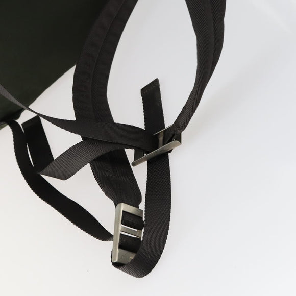 PRADA Backpack Nylon Khaki Silver Auth 156120