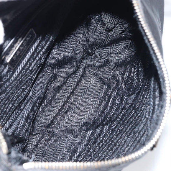 PRADA Shoulder Bag Nylon Black Silver Auth 156121