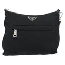 PRADA Shoulder Bag Nylon Black Silver Auth 156121-13