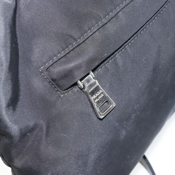 PRADA Shoulder Bag Nylon Black Silver Auth 156121