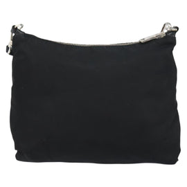 PRADA Shoulder Bag Nylon Black Silver Auth 156121 - 0