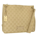 GUCCI GG Canvas Shoulder Bag Beige Gold 91762 Auth 156122-1