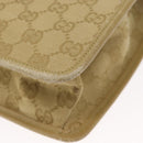 GUCCI GG Canvas Shoulder Bag Beige Gold 91762 Auth 156122-12