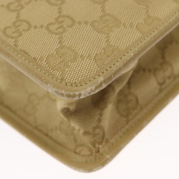 GUCCI GG Canvas Shoulder Bag Beige Gold 91762 Auth 156122