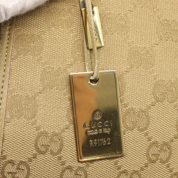 GUCCI GG Canvas Shoulder Bag Beige Gold 91762 Auth 156122