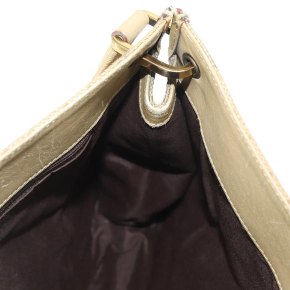 GUCCI GG Canvas Shoulder Bag Beige Gold 91762 Auth 156122
