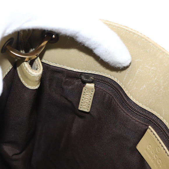 GUCCI GG Canvas Shoulder Bag Beige Gold 91762 Auth 156122