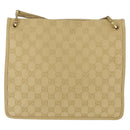 GUCCI GG Canvas Shoulder Bag Beige Gold 91762 Auth 156122-3