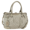 GUCCI GG Canvas Guccissima Hand Bag Leather 2way Beige Gold 247902 Auth 156123-1