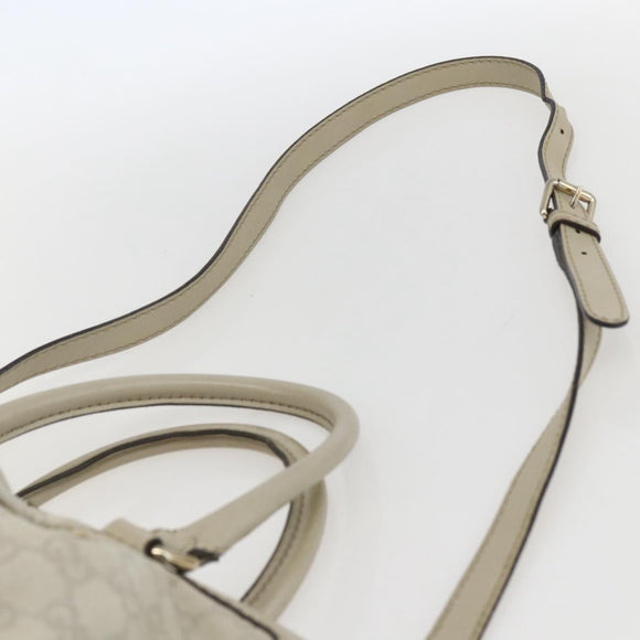 GUCCI GG Canvas Guccissima Hand Bag Leather 2way Beige Gold 247902 Auth 156123