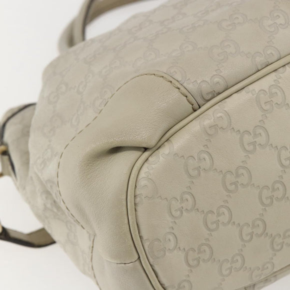 GUCCI GG Canvas Guccissima Hand Bag Leather 2way Beige Gold 247902 Auth 156123