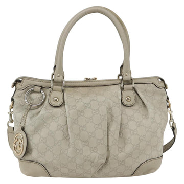 GUCCI GG Canvas Guccissima Hand Bag Leather 2way Beige Gold 247902 Auth 156123 - 0