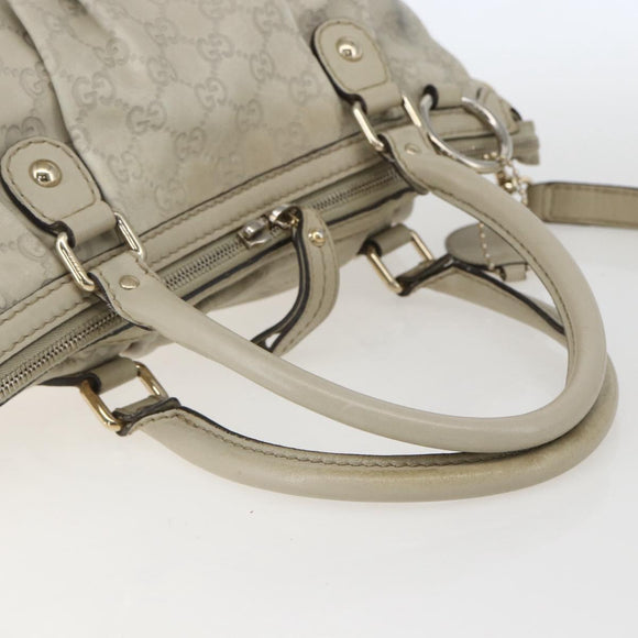 GUCCI GG Canvas Guccissima Hand Bag Leather 2way Beige Gold 247902 Auth 156123