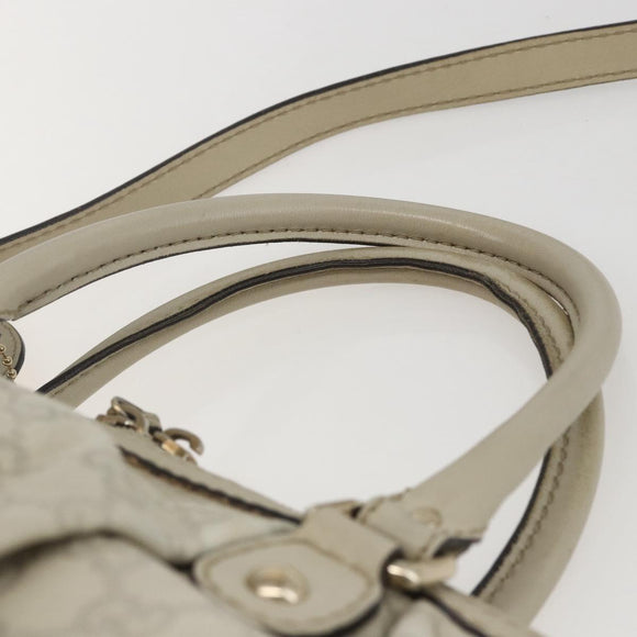 GUCCI GG Canvas Guccissima Hand Bag Leather 2way Beige Gold 247902 Auth 156123