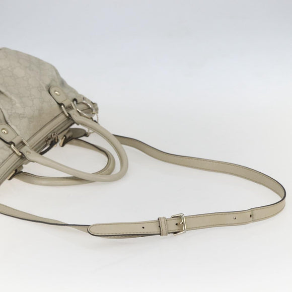 GUCCI GG Canvas Guccissima Hand Bag Leather 2way Beige Gold 247902 Auth 156123
