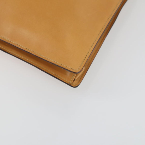 GUCCI Shoulder Bag Leather Brown Gold Auth 156124