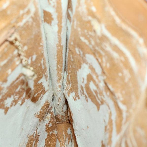 GUCCI Shoulder Bag Leather Brown Gold Auth 156124