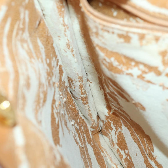 GUCCI Shoulder Bag Leather Brown Gold Auth 156124