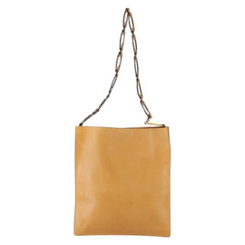 GUCCI Shoulder Bag Leather Brown Gold Auth 156124 - 0