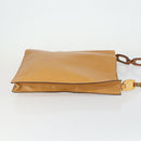 GUCCI Shoulder Bag Leather Brown Gold Auth 156124-4