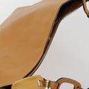 GUCCI Shoulder Bag Leather Brown Gold Auth 156124-6