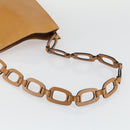 GUCCI Shoulder Bag Leather Brown Gold Auth 156124-7