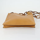GUCCI Shoulder Bag Leather Brown Gold Auth 156124-9